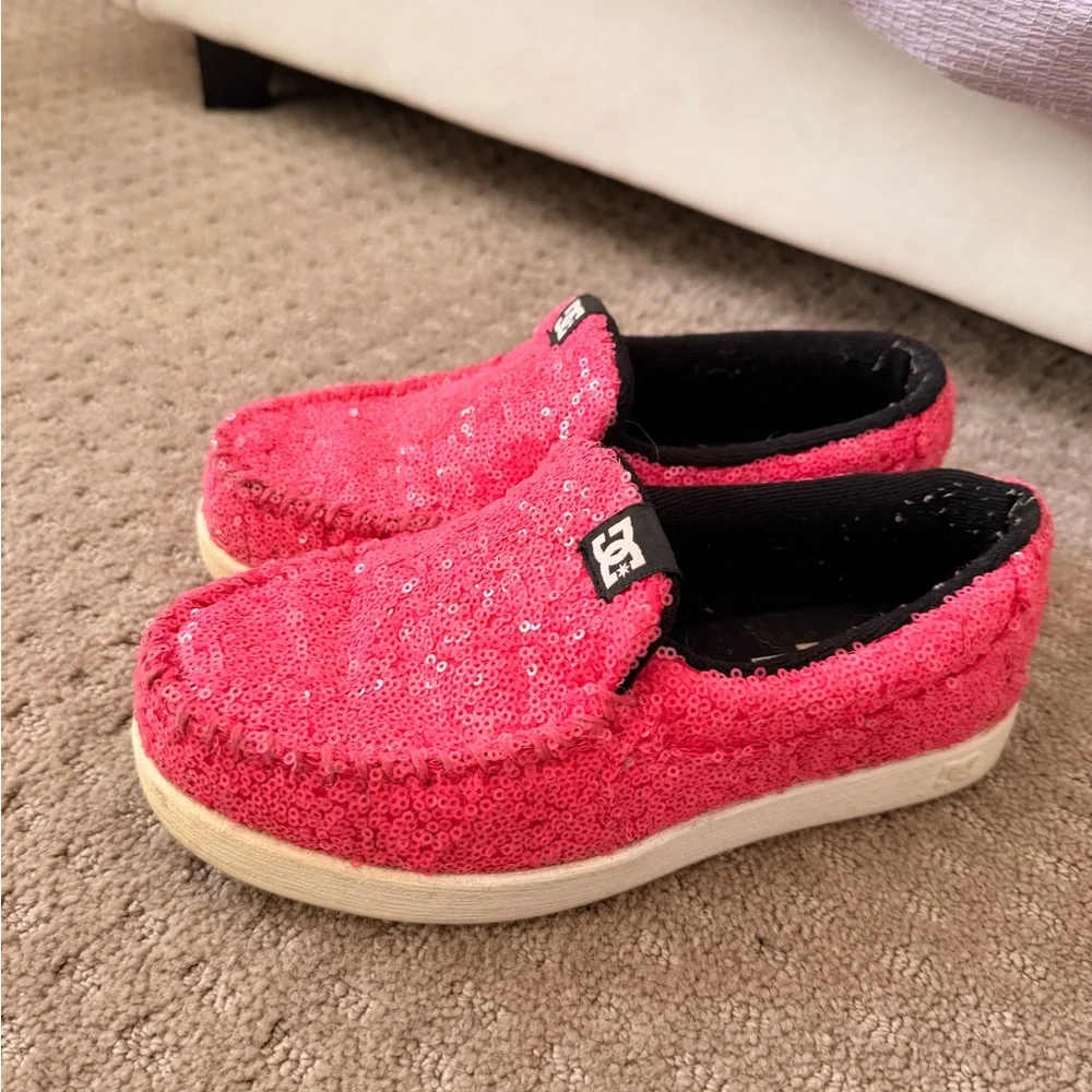 DC Sparkly Pink Slip-On Shoes size 7 - Picture 2 of 2